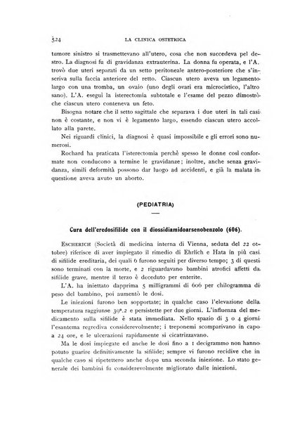 La clinica ostetrica rivista di ostetricia, ginecologia e pediatria. - A. 1, n. 1 (1899)-a. 40, n. 12 (dic. 1938)