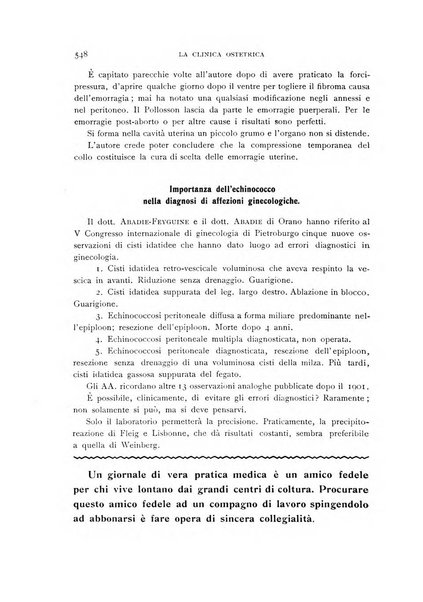 La clinica ostetrica rivista di ostetricia, ginecologia e pediatria. - A. 1, n. 1 (1899)-a. 40, n. 12 (dic. 1938)