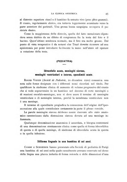 La clinica ostetrica rivista di ostetricia, ginecologia e pediatria. - A. 1, n. 1 (1899)-a. 40, n. 12 (dic. 1938)