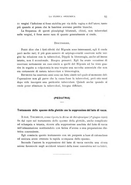 La clinica ostetrica rivista di ostetricia, ginecologia e pediatria. - A. 1, n. 1 (1899)-a. 40, n. 12 (dic. 1938)