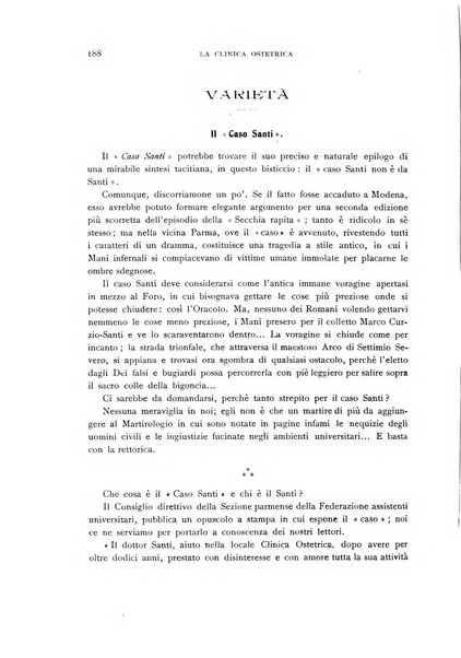 La clinica ostetrica rivista di ostetricia, ginecologia e pediatria. - A. 1, n. 1 (1899)-a. 40, n. 12 (dic. 1938)