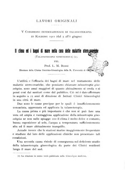 La clinica ostetrica rivista di ostetricia, ginecologia e pediatria. - A. 1, n. 1 (1899)-a. 40, n. 12 (dic. 1938)