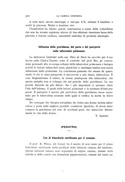 La clinica ostetrica rivista di ostetricia, ginecologia e pediatria. - A. 1, n. 1 (1899)-a. 40, n. 12 (dic. 1938)