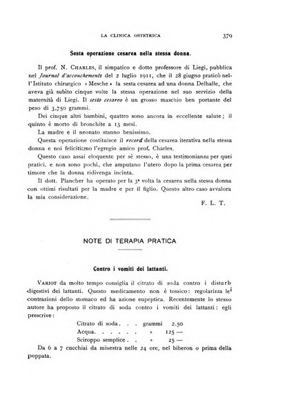 La clinica ostetrica rivista di ostetricia, ginecologia e pediatria. - A. 1, n. 1 (1899)-a. 40, n. 12 (dic. 1938)