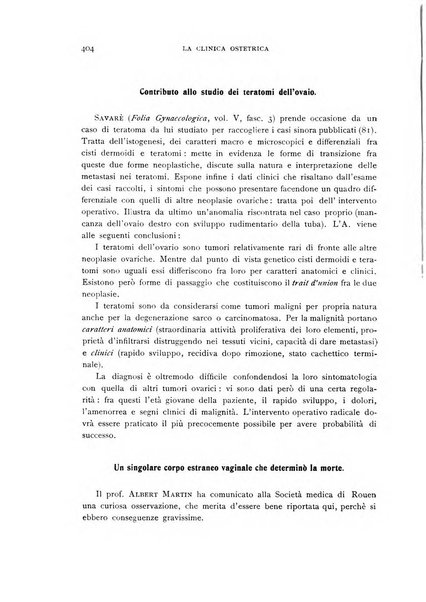 La clinica ostetrica rivista di ostetricia, ginecologia e pediatria. - A. 1, n. 1 (1899)-a. 40, n. 12 (dic. 1938)