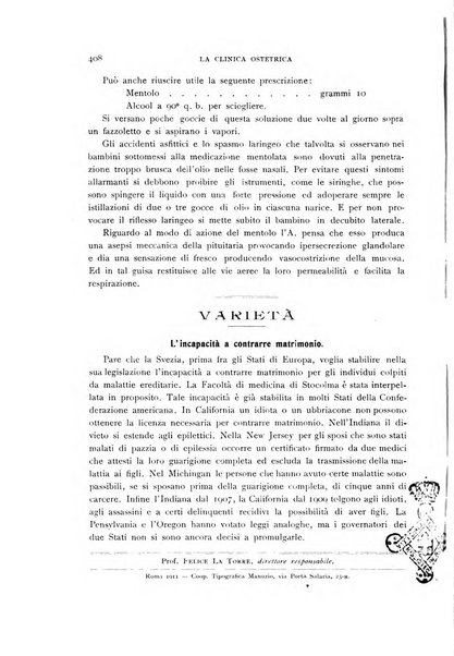 La clinica ostetrica rivista di ostetricia, ginecologia e pediatria. - A. 1, n. 1 (1899)-a. 40, n. 12 (dic. 1938)