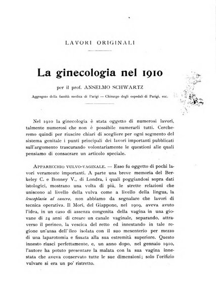 La clinica ostetrica rivista di ostetricia, ginecologia e pediatria. - A. 1, n. 1 (1899)-a. 40, n. 12 (dic. 1938)