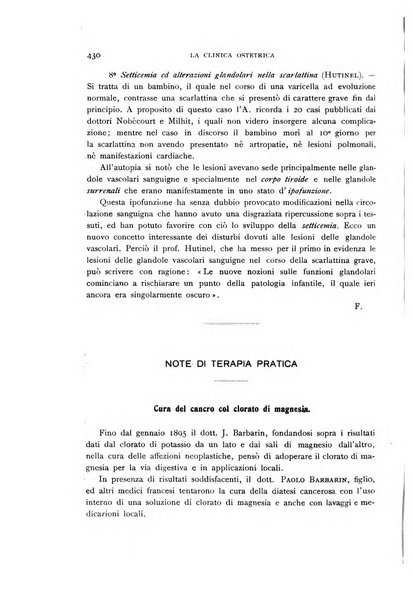 La clinica ostetrica rivista di ostetricia, ginecologia e pediatria. - A. 1, n. 1 (1899)-a. 40, n. 12 (dic. 1938)