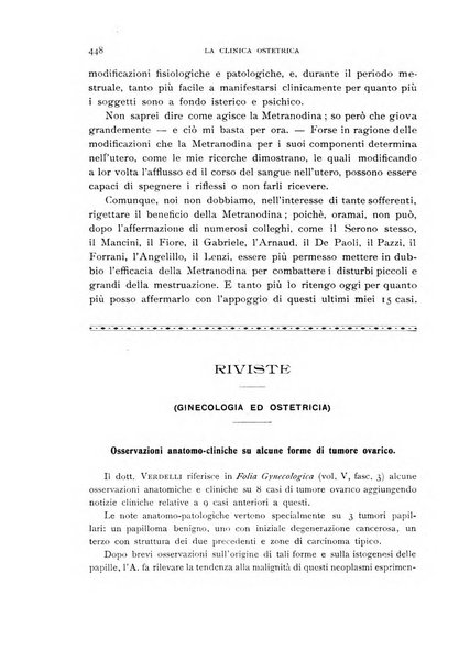 La clinica ostetrica rivista di ostetricia, ginecologia e pediatria. - A. 1, n. 1 (1899)-a. 40, n. 12 (dic. 1938)