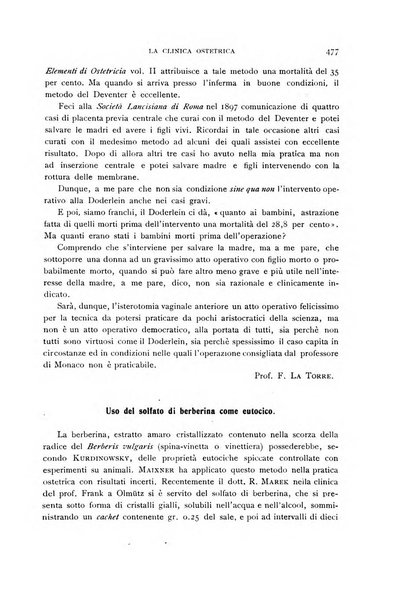 La clinica ostetrica rivista di ostetricia, ginecologia e pediatria. - A. 1, n. 1 (1899)-a. 40, n. 12 (dic. 1938)