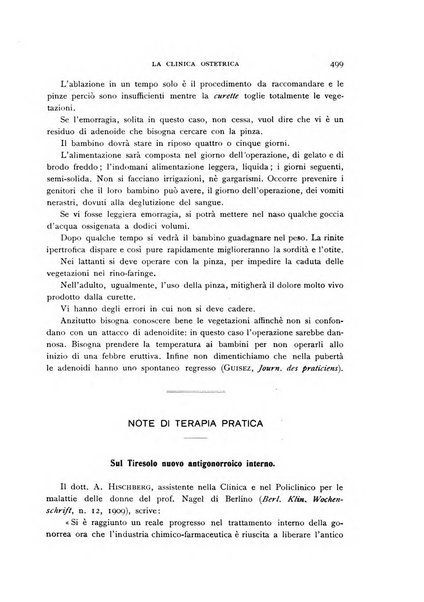 La clinica ostetrica rivista di ostetricia, ginecologia e pediatria. - A. 1, n. 1 (1899)-a. 40, n. 12 (dic. 1938)