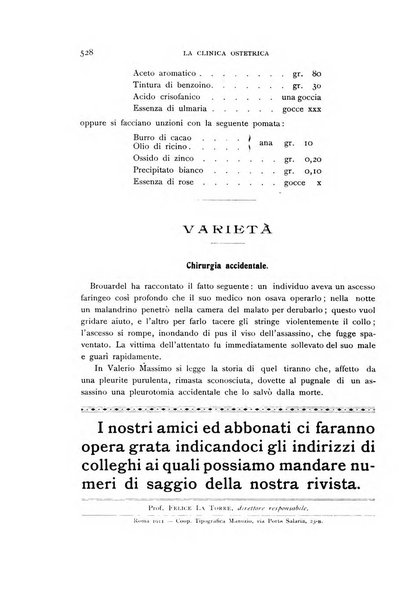 La clinica ostetrica rivista di ostetricia, ginecologia e pediatria. - A. 1, n. 1 (1899)-a. 40, n. 12 (dic. 1938)