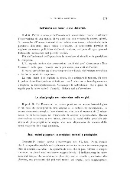 La clinica ostetrica rivista di ostetricia, ginecologia e pediatria. - A. 1, n. 1 (1899)-a. 40, n. 12 (dic. 1938)