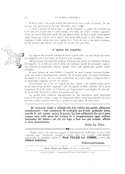 La clinica ostetrica rivista di ostetricia, ginecologia e pediatria. - A. 1, n. 1 (1899)-a. 40, n. 12 (dic. 1938)