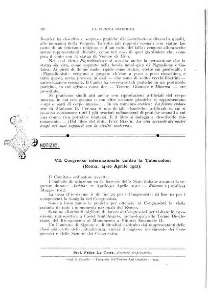 La clinica ostetrica rivista di ostetricia, ginecologia e pediatria. - A. 1, n. 1 (1899)-a. 40, n. 12 (dic. 1938)