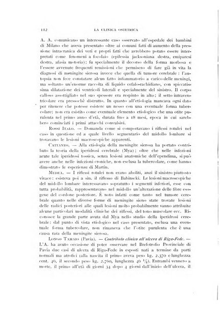 La clinica ostetrica rivista di ostetricia, ginecologia e pediatria. - A. 1, n. 1 (1899)-a. 40, n. 12 (dic. 1938)