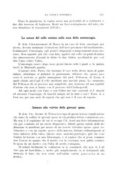 La clinica ostetrica rivista di ostetricia, ginecologia e pediatria. - A. 1, n. 1 (1899)-a. 40, n. 12 (dic. 1938)