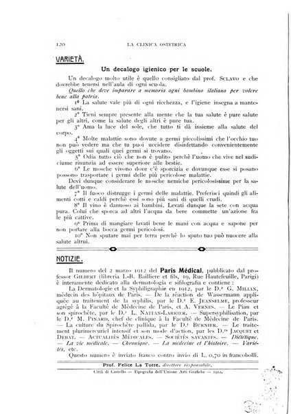 La clinica ostetrica rivista di ostetricia, ginecologia e pediatria. - A. 1, n. 1 (1899)-a. 40, n. 12 (dic. 1938)