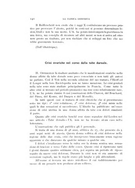 La clinica ostetrica rivista di ostetricia, ginecologia e pediatria. - A. 1, n. 1 (1899)-a. 40, n. 12 (dic. 1938)