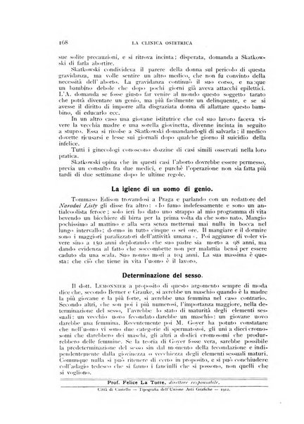 La clinica ostetrica rivista di ostetricia, ginecologia e pediatria. - A. 1, n. 1 (1899)-a. 40, n. 12 (dic. 1938)