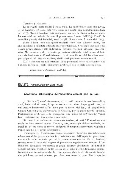 La clinica ostetrica rivista di ostetricia, ginecologia e pediatria. - A. 1, n. 1 (1899)-a. 40, n. 12 (dic. 1938)