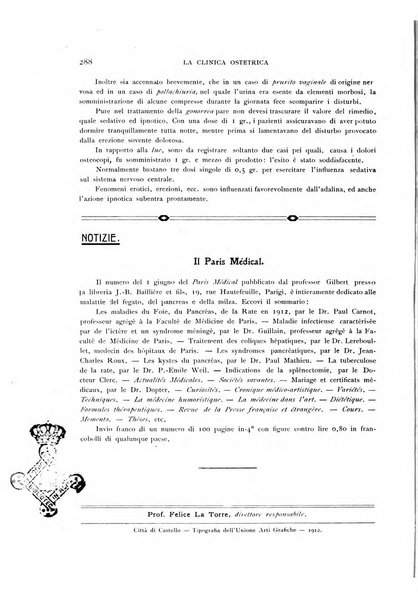 La clinica ostetrica rivista di ostetricia, ginecologia e pediatria. - A. 1, n. 1 (1899)-a. 40, n. 12 (dic. 1938)