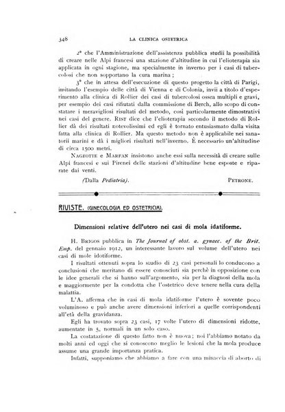 La clinica ostetrica rivista di ostetricia, ginecologia e pediatria. - A. 1, n. 1 (1899)-a. 40, n. 12 (dic. 1938)