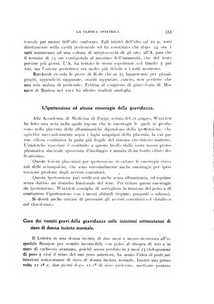 La clinica ostetrica rivista di ostetricia, ginecologia e pediatria. - A. 1, n. 1 (1899)-a. 40, n. 12 (dic. 1938)