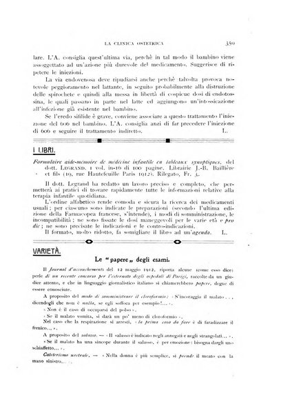 La clinica ostetrica rivista di ostetricia, ginecologia e pediatria. - A. 1, n. 1 (1899)-a. 40, n. 12 (dic. 1938)