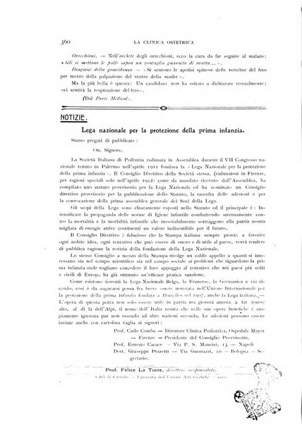 La clinica ostetrica rivista di ostetricia, ginecologia e pediatria. - A. 1, n. 1 (1899)-a. 40, n. 12 (dic. 1938)