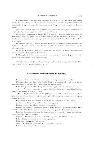 La clinica ostetrica rivista di ostetricia, ginecologia e pediatria. - A. 1, n. 1 (1899)-a. 40, n. 12 (dic. 1938)