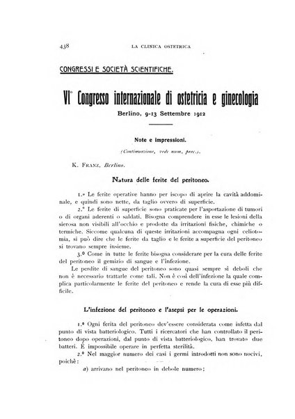 La clinica ostetrica rivista di ostetricia, ginecologia e pediatria. - A. 1, n. 1 (1899)-a. 40, n. 12 (dic. 1938)