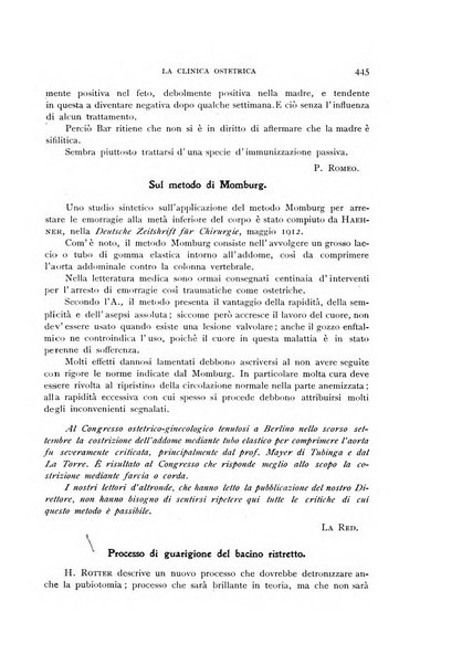 La clinica ostetrica rivista di ostetricia, ginecologia e pediatria. - A. 1, n. 1 (1899)-a. 40, n. 12 (dic. 1938)