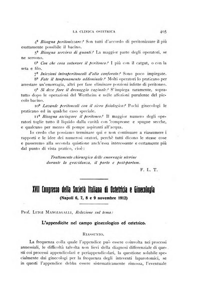 La clinica ostetrica rivista di ostetricia, ginecologia e pediatria. - A. 1, n. 1 (1899)-a. 40, n. 12 (dic. 1938)