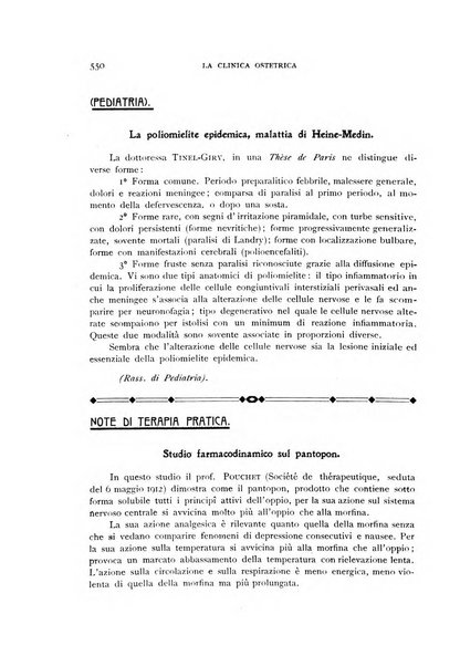 La clinica ostetrica rivista di ostetricia, ginecologia e pediatria. - A. 1, n. 1 (1899)-a. 40, n. 12 (dic. 1938)