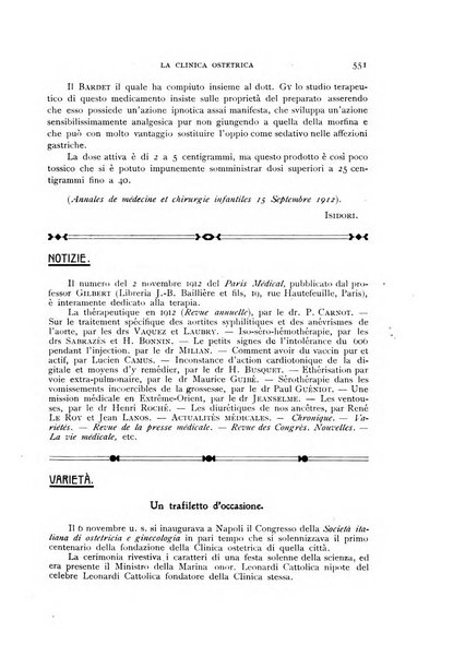 La clinica ostetrica rivista di ostetricia, ginecologia e pediatria. - A. 1, n. 1 (1899)-a. 40, n. 12 (dic. 1938)