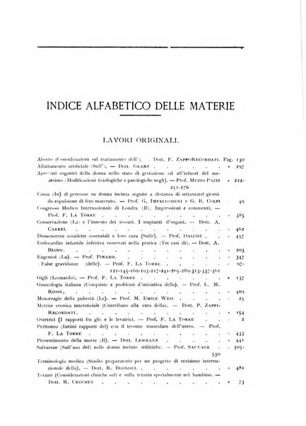 La clinica ostetrica rivista di ostetricia, ginecologia e pediatria. - A. 1, n. 1 (1899)-a. 40, n. 12 (dic. 1938)