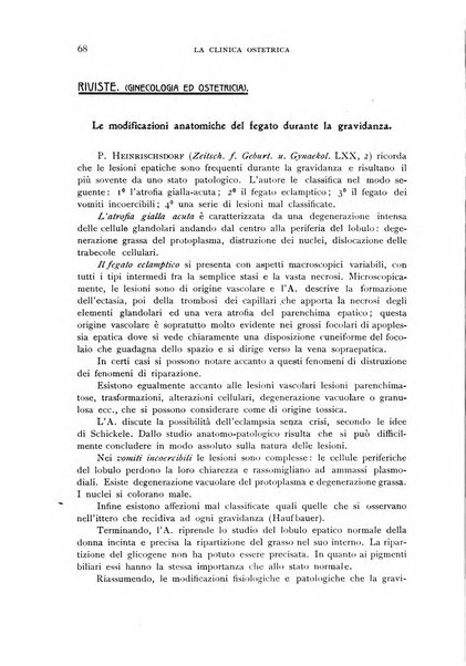 La clinica ostetrica rivista di ostetricia, ginecologia e pediatria. - A. 1, n. 1 (1899)-a. 40, n. 12 (dic. 1938)