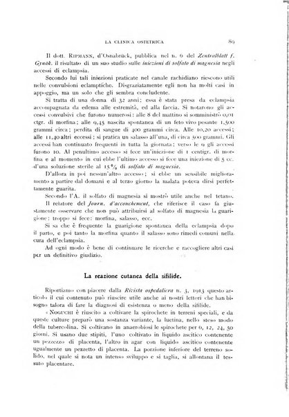 La clinica ostetrica rivista di ostetricia, ginecologia e pediatria. - A. 1, n. 1 (1899)-a. 40, n. 12 (dic. 1938)