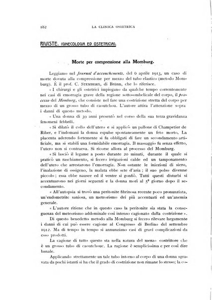 La clinica ostetrica rivista di ostetricia, ginecologia e pediatria. - A. 1, n. 1 (1899)-a. 40, n. 12 (dic. 1938)