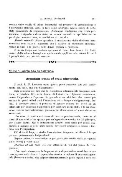 La clinica ostetrica rivista di ostetricia, ginecologia e pediatria. - A. 1, n. 1 (1899)-a. 40, n. 12 (dic. 1938)