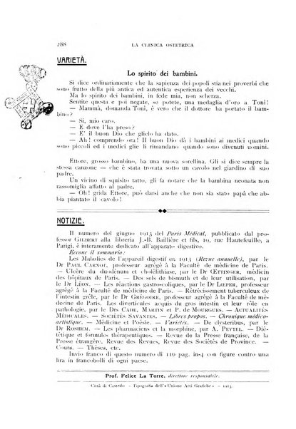 La clinica ostetrica rivista di ostetricia, ginecologia e pediatria. - A. 1, n. 1 (1899)-a. 40, n. 12 (dic. 1938)