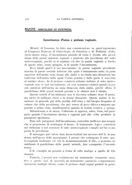 La clinica ostetrica rivista di ostetricia, ginecologia e pediatria. - A. 1, n. 1 (1899)-a. 40, n. 12 (dic. 1938)