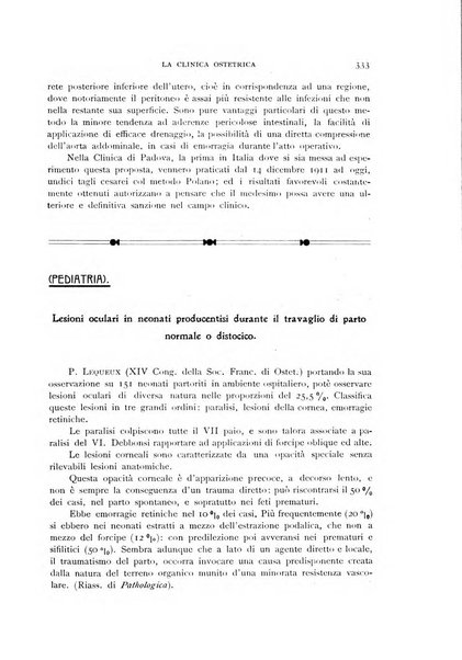 La clinica ostetrica rivista di ostetricia, ginecologia e pediatria. - A. 1, n. 1 (1899)-a. 40, n. 12 (dic. 1938)