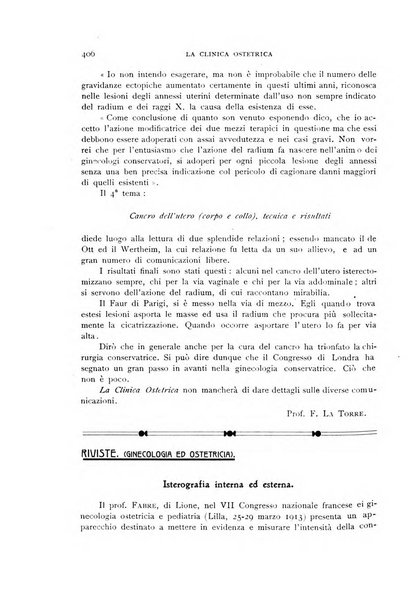 La clinica ostetrica rivista di ostetricia, ginecologia e pediatria. - A. 1, n. 1 (1899)-a. 40, n. 12 (dic. 1938)