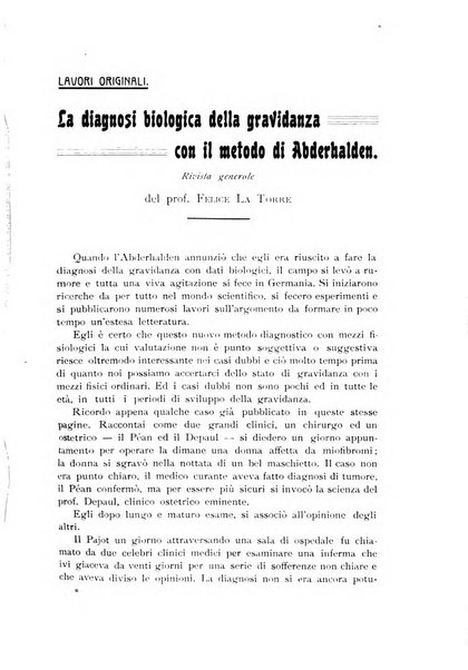 La clinica ostetrica rivista di ostetricia, ginecologia e pediatria. - A. 1, n. 1 (1899)-a. 40, n. 12 (dic. 1938)