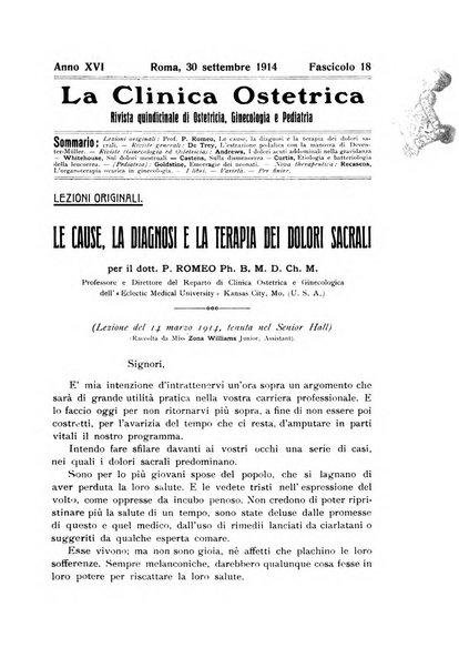 La clinica ostetrica rivista di ostetricia, ginecologia e pediatria. - A. 1, n. 1 (1899)-a. 40, n. 12 (dic. 1938)