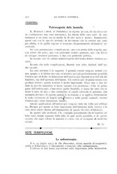 La clinica ostetrica rivista di ostetricia, ginecologia e pediatria. - A. 1, n. 1 (1899)-a. 40, n. 12 (dic. 1938)