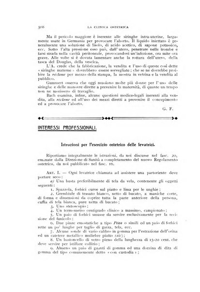 La clinica ostetrica rivista di ostetricia, ginecologia e pediatria. - A. 1, n. 1 (1899)-a. 40, n. 12 (dic. 1938)