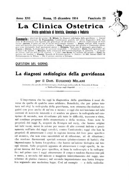 La clinica ostetrica rivista di ostetricia, ginecologia e pediatria. - A. 1, n. 1 (1899)-a. 40, n. 12 (dic. 1938)